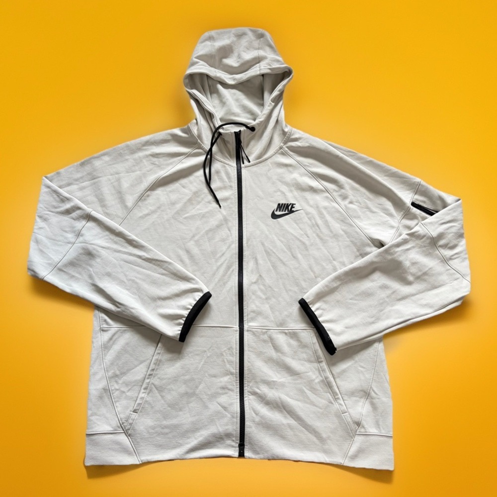 Nike Tech Fleece Full Zip Hoodie Jacket Light Bone Size XL DD5284 073